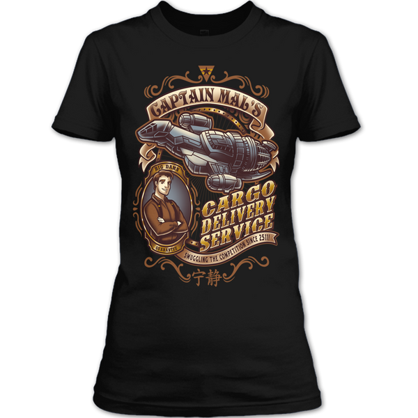 A black t-shirt with the shopify logo