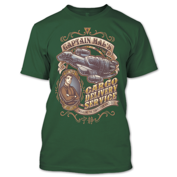 A black t-shirt with the shopify logo