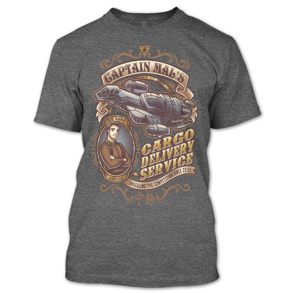 A black t-shirt with the shopify logo