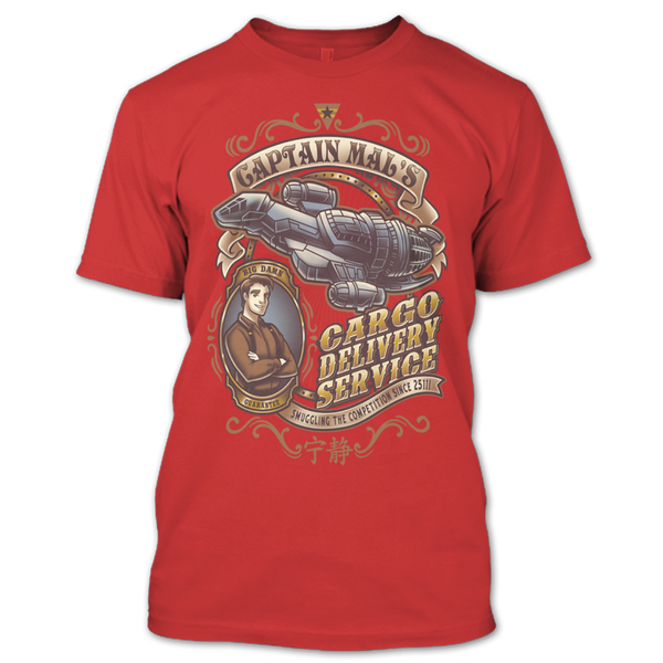 A black t-shirt with the shopify logo