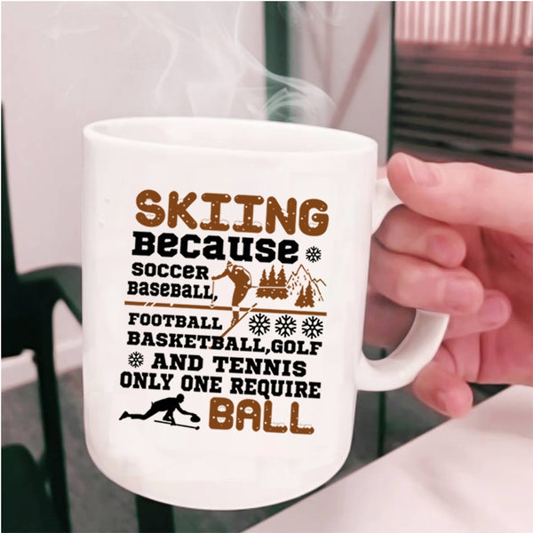 Cute Gift For Skier Coffee Mug, Skiing Cup