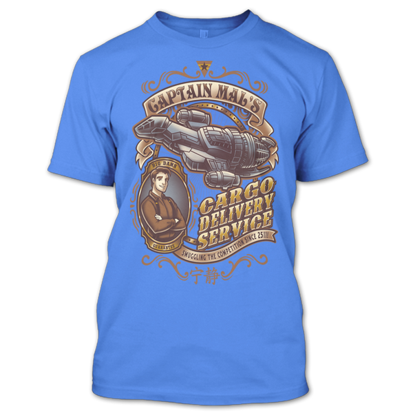 A black t-shirt with the shopify logo