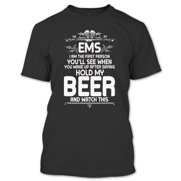 A black t-shirt with the shopify logo