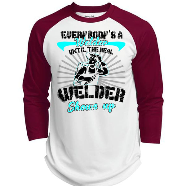 Everybody's A Welder T Shirt, I Love Welding T Shirt, Awesome T-Shirts  (Polyester Game Baseball Jersey)