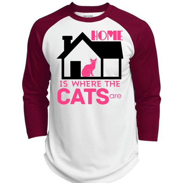 Home Is Where The Cats T Shirt, I Love My Cat T Shirt  (Polyester Game Baseball Jersey)