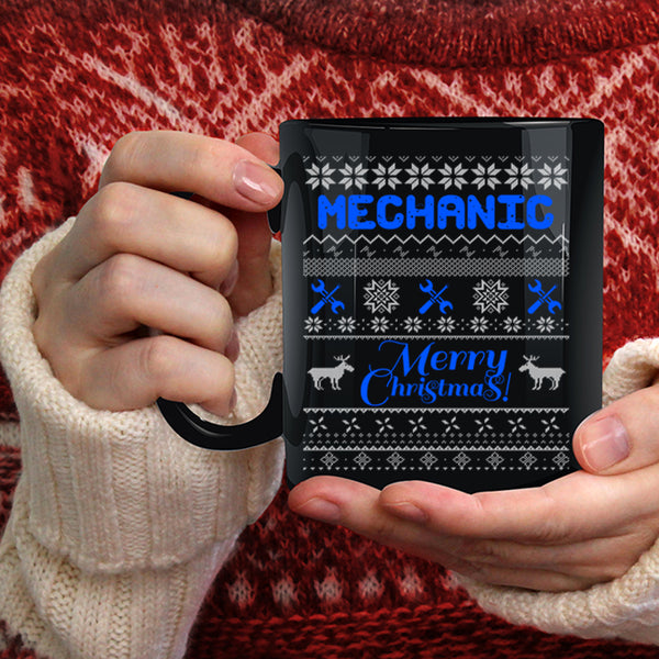 Mechanic Coffee Mug, Merry Christmas Coffee Cup