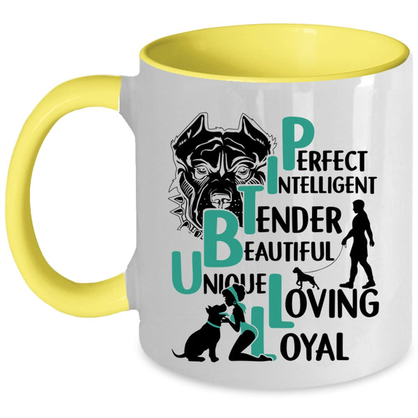 Lovely Pitbull Lovers Coffee Mug, Pitbull Accent Mug