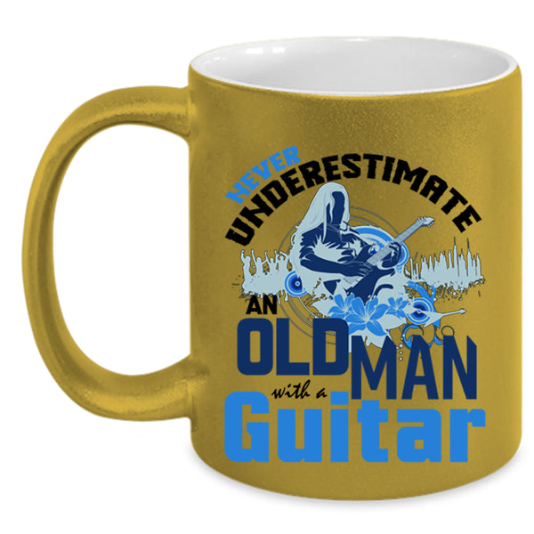 Funny Grandpas Coffee Mug, An Old Man With A Guitar Accent Mug