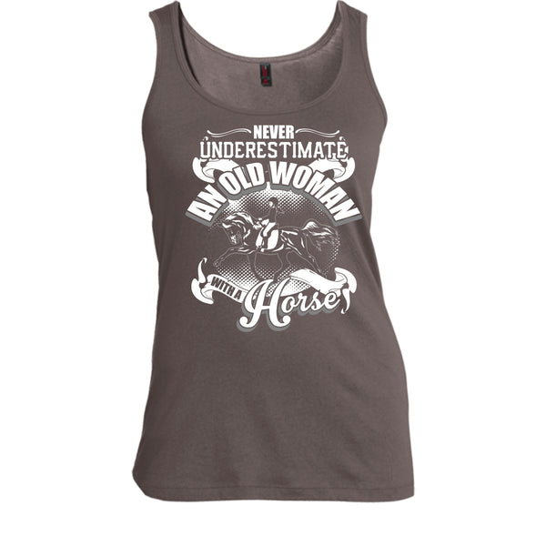 Never Underestimate T Shirt, An Old Man With A Horse Tank Top