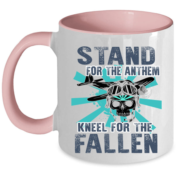 Pilots Coffee Mug, Stand For The Anthem Kneel For The Fallen Accent Mug