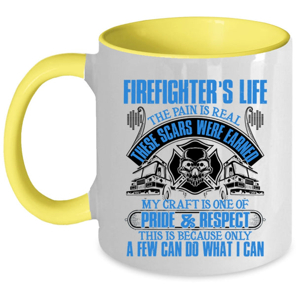 Awesome Gift For Firefighter Coffee Mug, Firefighter's Life Accent Mug