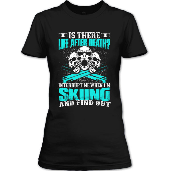 A black t-shirt with the shopify logo