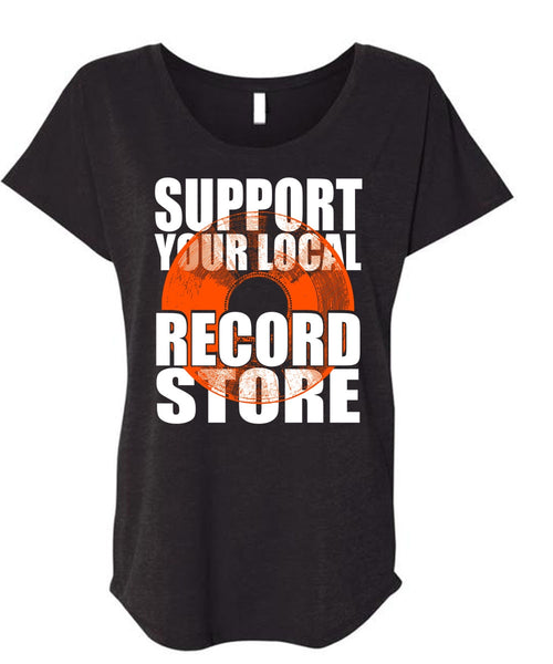 A black t-shirt with the shopify logo