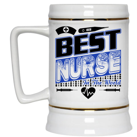 I Love My Nurse Beer Stein 22oz, Best Nurse In The World Beer Mug