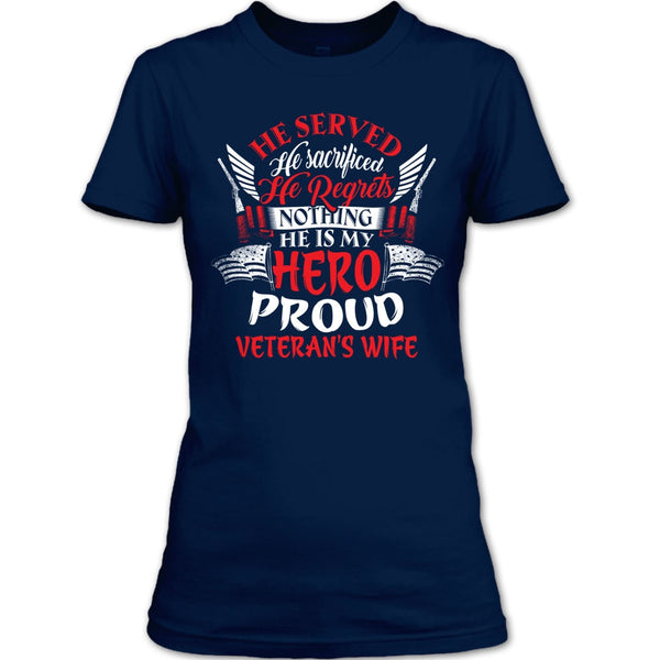 Proud Veteran's Wife T Shirt, Cool Veteran Husband T Shirt