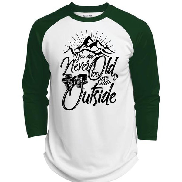 You Are Never Too Old To Play Outside T Shirt, I Love Hiking T Shirt, Awesome T-Shirts  (Polyester Game Baseball Jersey)