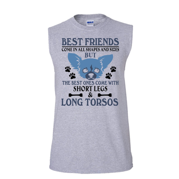 The Best Dog Come With Short Legs & Long Torsos Shirt, Cute Dog Shirt (Men's Cotton Sleeveless)