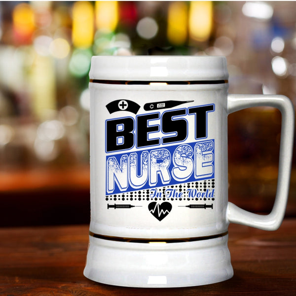 I Love My Nurse Beer Stein 22oz, Best Nurse In The World Beer Mug