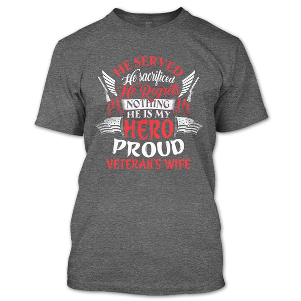 Proud Veteran's Wife T Shirt, Cool Veteran Husband T Shirt