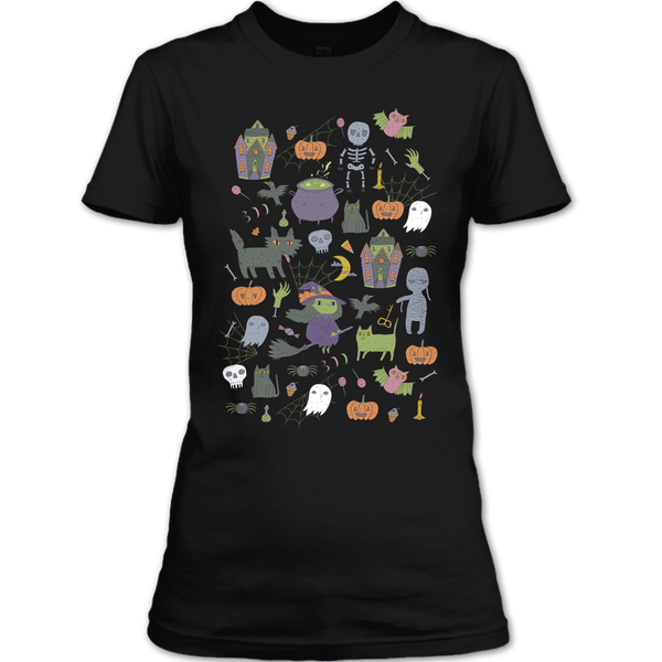 A black t-shirt with the shopify logo