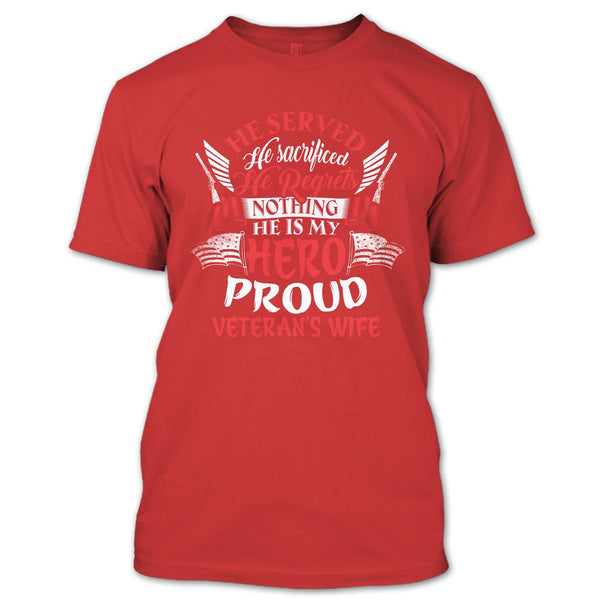 Proud Veteran's Wife T Shirt, Cool Veteran Husband T Shirt