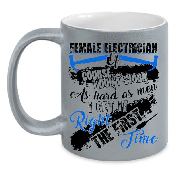 Cute Electrician Coffee Mug, Female Electrician Accent Mug