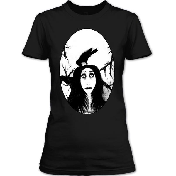 A black t-shirt with the shopify logo