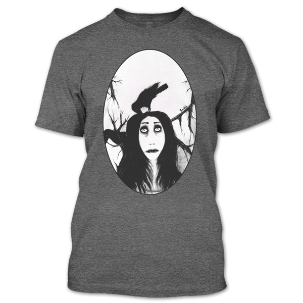 A black t-shirt with the shopify logo