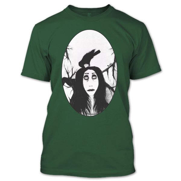 A black t-shirt with the shopify logo