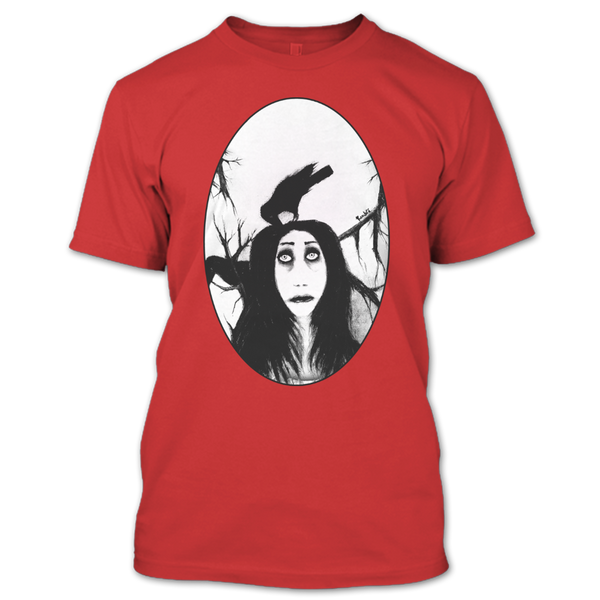 A black t-shirt with the shopify logo