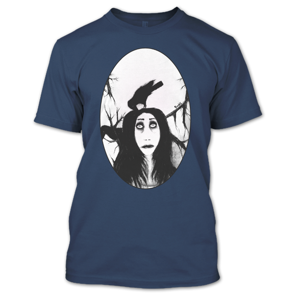 A black t-shirt with the shopify logo