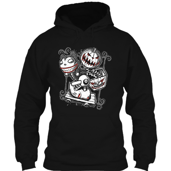 A black t-shirt with the shopify logo