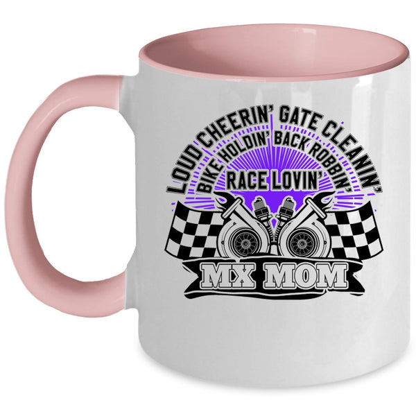 MX Mom Coffee Mug, Bike Holding Race Loving Accent Mug