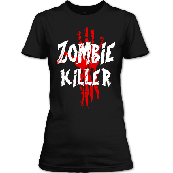 A black t-shirt with the shopify logo