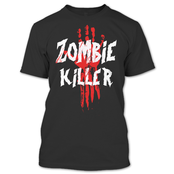 A black t-shirt with the shopify logo