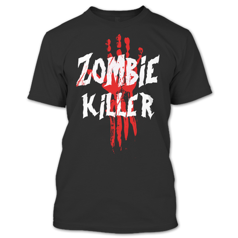 A black t-shirt with the shopify logo