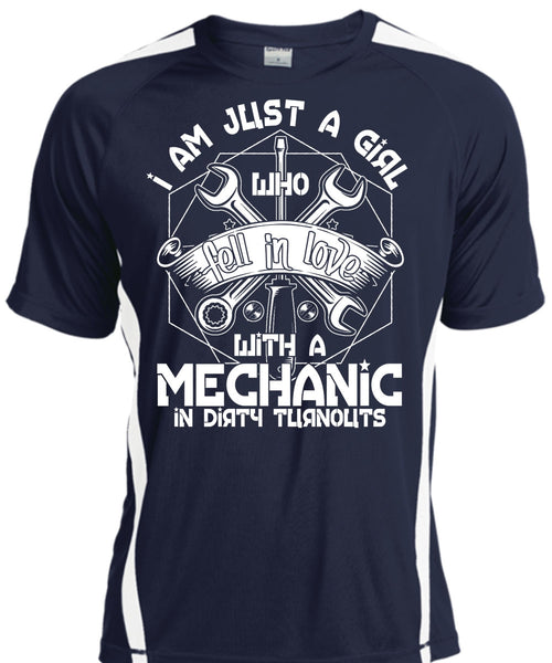 I Am Just A Girl T Shirt, Fell In Love With A Mechanic T Shirt, Cool Shirt