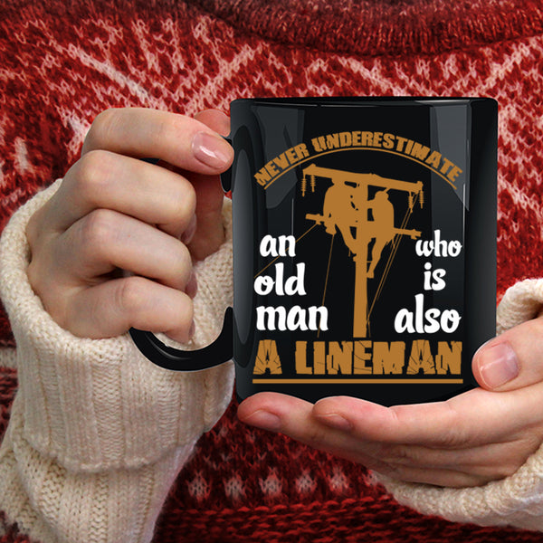 Old Man Is A Lineman Coffee Mug, Awesome Grandpas Coffee Cup