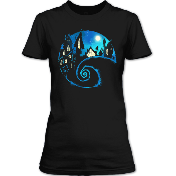 A black t-shirt with the shopify logo