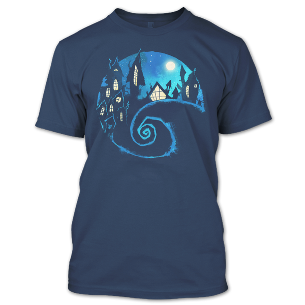 A black t-shirt with the shopify logo