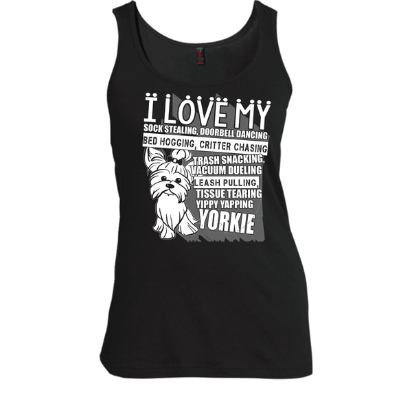 I Love My Sock Stealing T Shirt, Coolest Yorkie T Shirt, Cool T Shirt