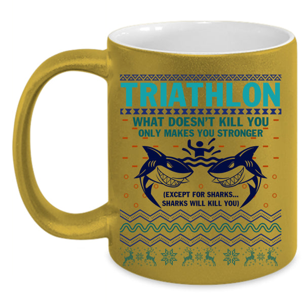 Christmas Gift For Triathlon Coffee Mug, Triathlon Accent Mug