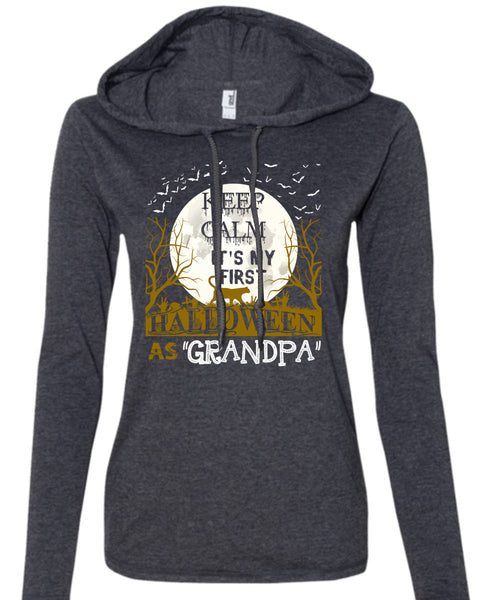 Keep Calm It's My First Halloween As Grandpa T Shirt, I Love You Pumpkin T Shirt (Anvil Ladies Ringspun Hooded)