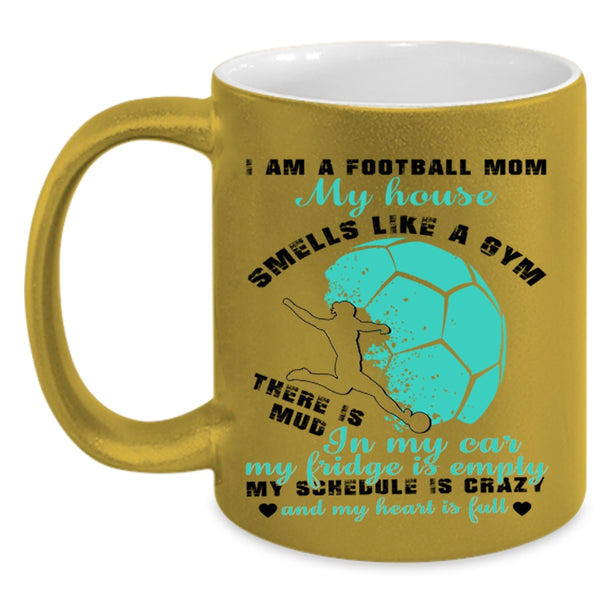 Cool Gift For Mom Coffee Mug, I Am A Football Mom Accent Mug