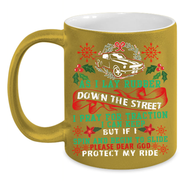 I Pray For Traction I Can Keep Coffee Mug, Cool Christmas Coffee Cup