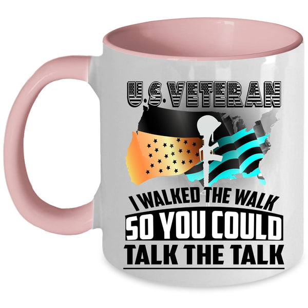 American Flag Coffee Mug, U.S Veteran Accent Mug