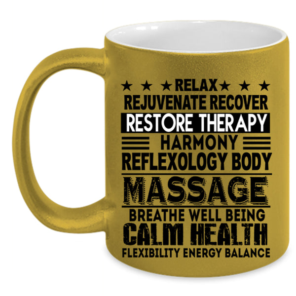 Calm Health Coffee Mug, Massage Therapist Accent Mug