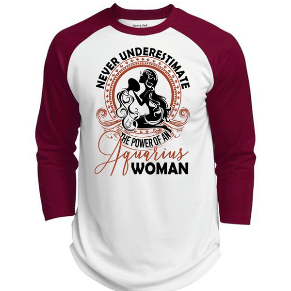 The Power Of An Aquarius Woman T Shirt, I Love Aquarius T Shirt, Awesome T-Shirts  (Polyester Game Baseball Jersey)