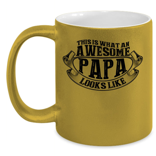 Awesome Papa Coffee Mug, What An Awesome Papa Looks Like Accent Mug