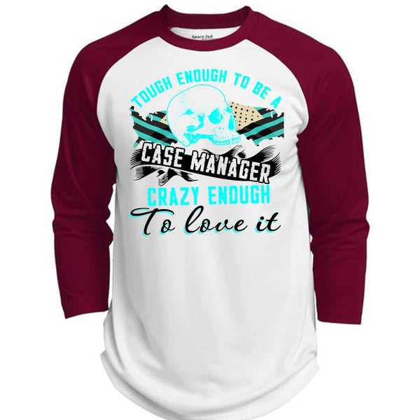 Tough Enough To Be A Case Manager T Shirt, I Love Manager T Shirt, Awesome T-Shirts  (Polyester Game Baseball Jersey)